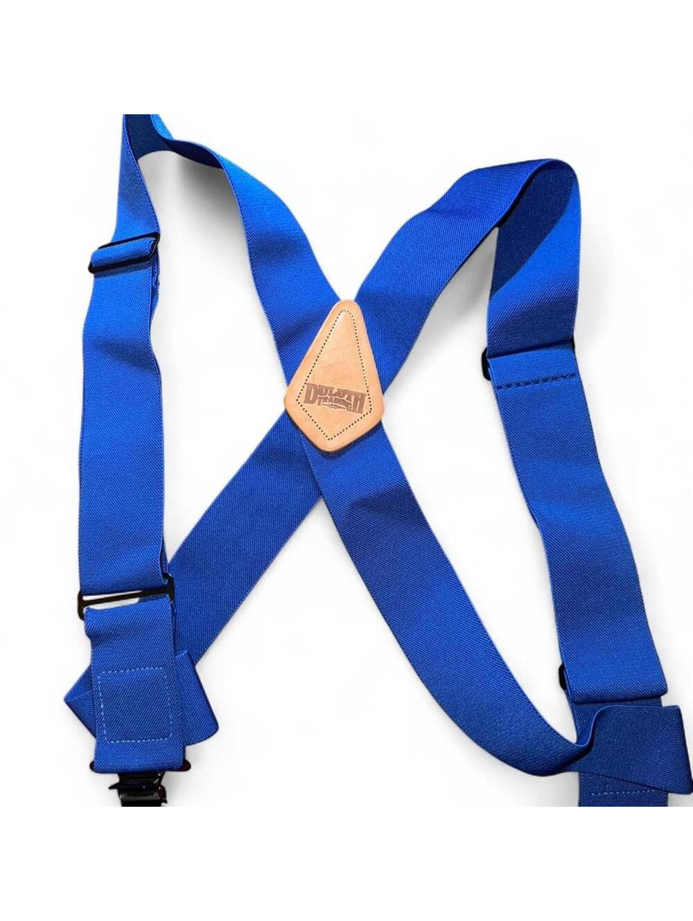 Duluth Trading Co Heavy Duty Work Suspenders Blue 2” Wide Industrial Clip Braces